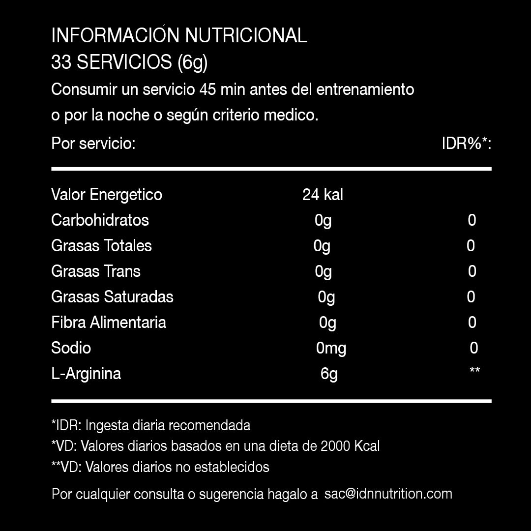 L-ARGININA 200G - IDN NUTRITION