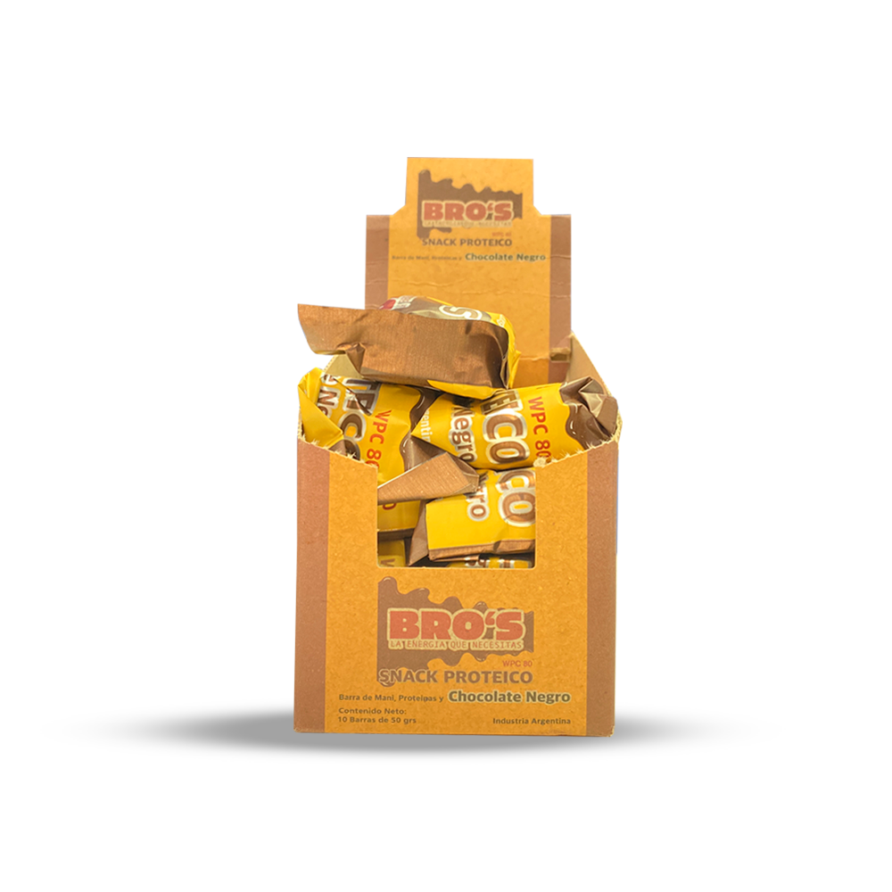 Barra Proteica 50gs Chocolate Negro (CAJA) - BRO'S