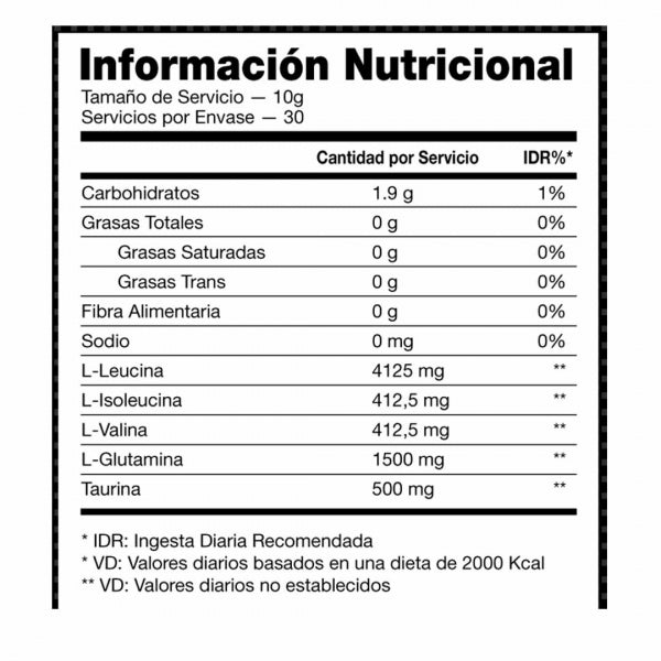 BCAA FUSION + GLUTAMINA 250G - IDN NUTRITION