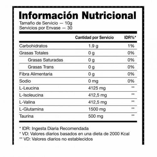 BCAA FUSION + GLUTAMINA 250G - IDN NUTRITION