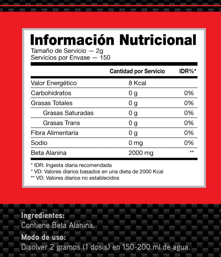 BETA-ALANINA 300GRS - IDN NUTRITION
