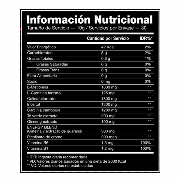 BLACK CUT TERMOGENICO 300G - IDN NUTRITION