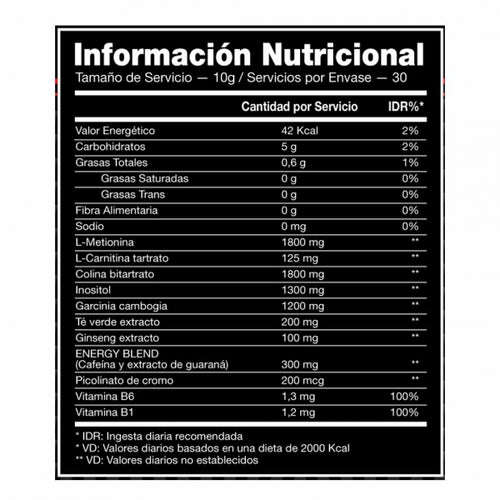 BLACK CUT TERMOGENICO 300G - IDN NUTRITION