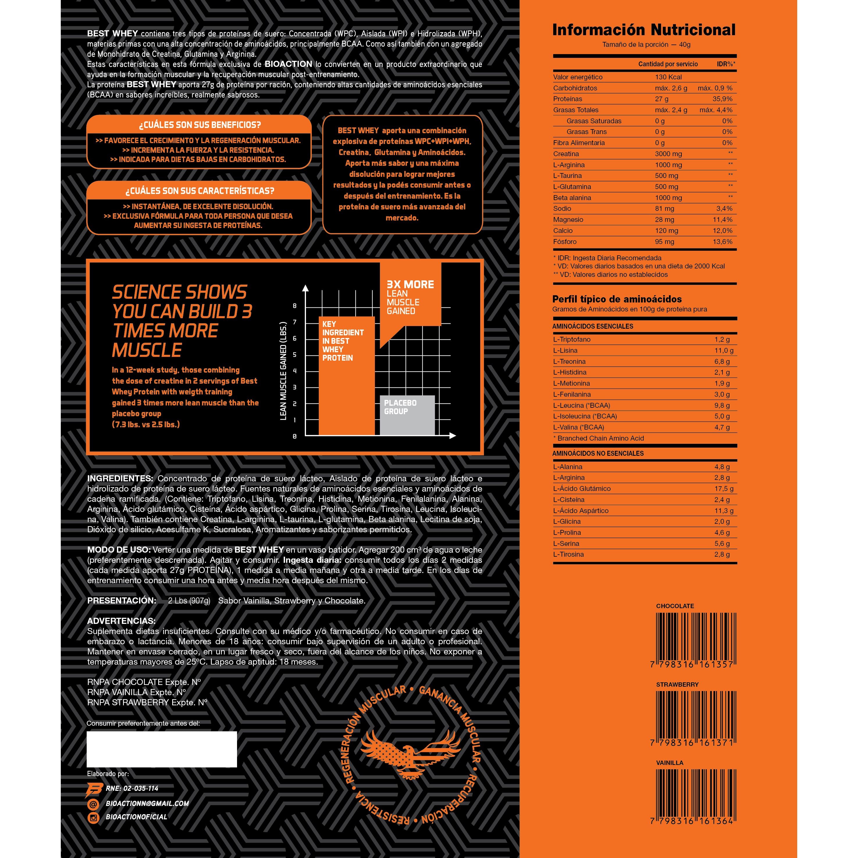 BEST WHEY 2LBS (Con Creatina) - BIOACTION