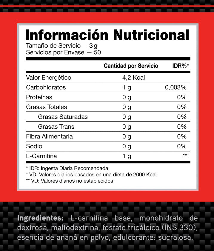 CARNITINA 150G - IDN NUTRITION