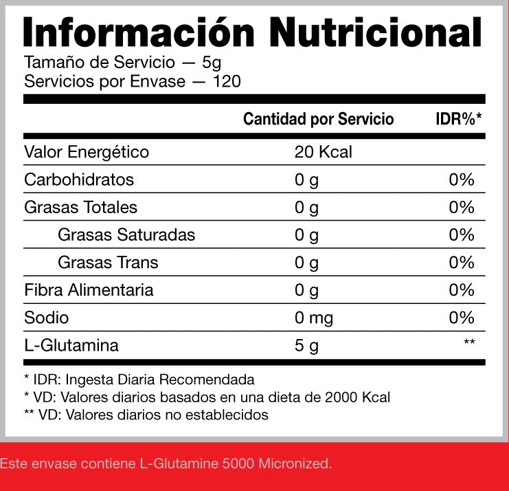 L-GLUTAMINE 600GRS - IDN NUTRITION
