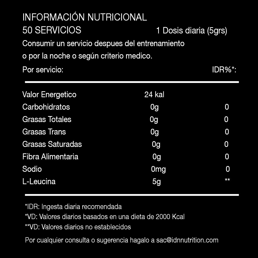 LEUCINA 250G - IDN NUTRITION