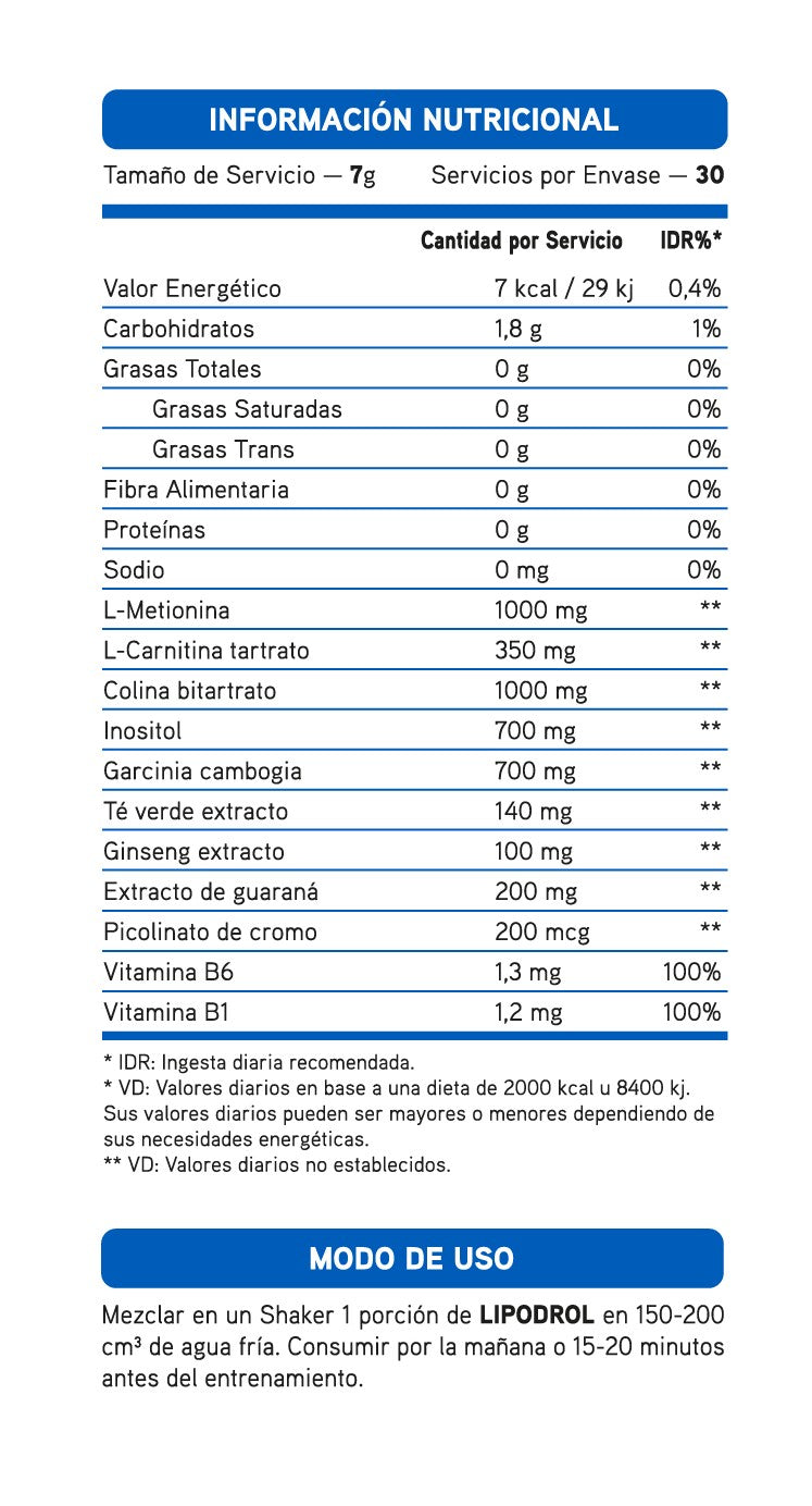 LIPODROL TERMOGÉNICO 210g - PHARMATHLETE