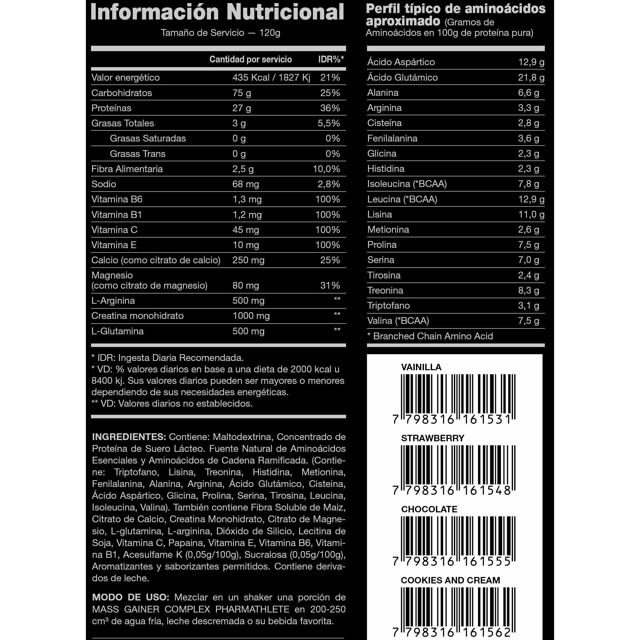 MASS GAINER 5LBS - PHARMATHLETE