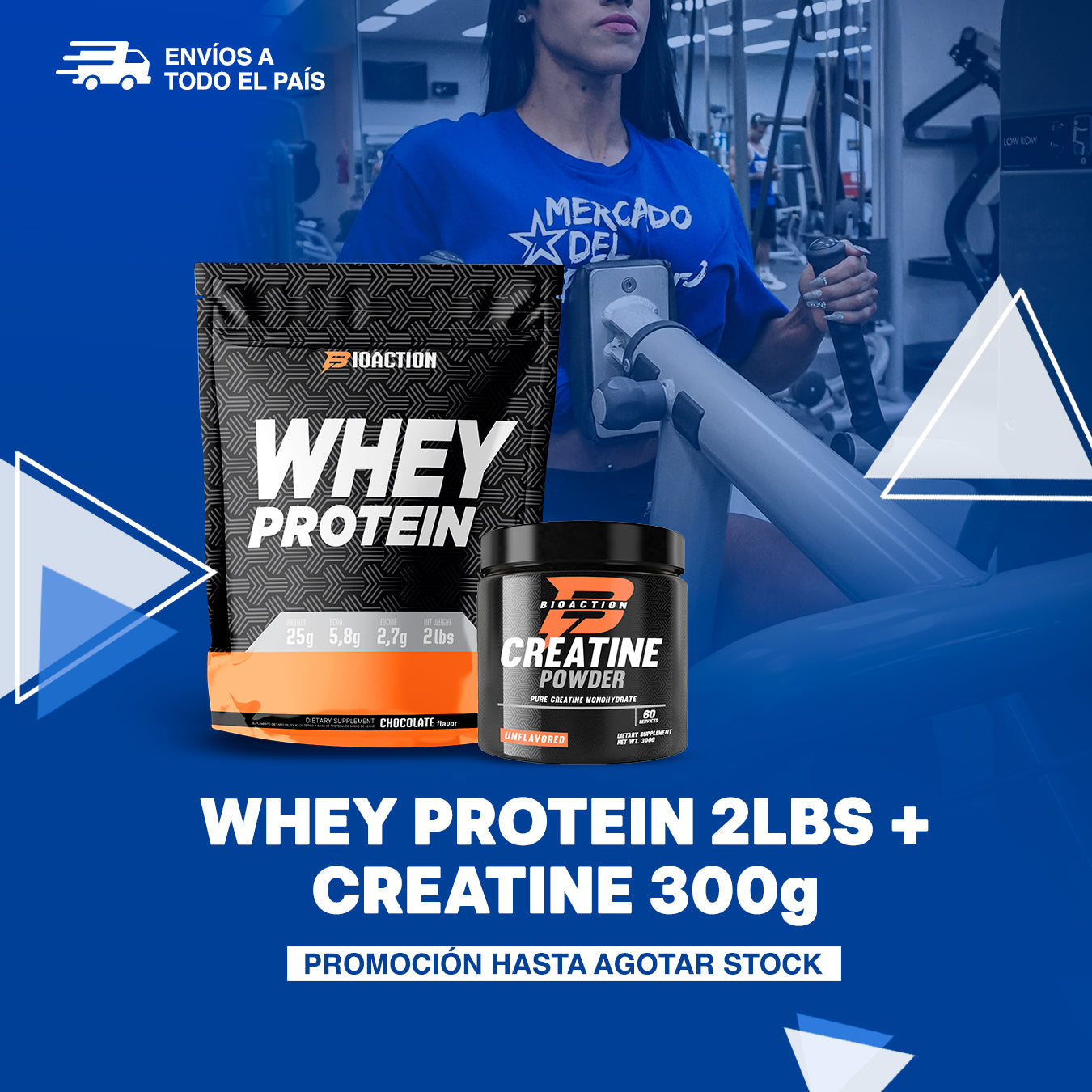 Creatina 300g + Proteina 909g Bioaction