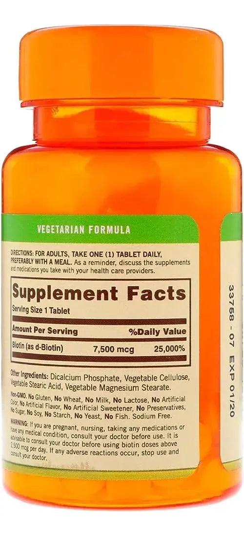 Biotin 7500 mcg (75 tabs) - Sundown