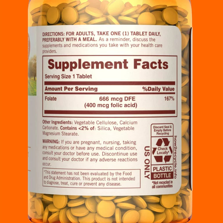Folate (ácido folico)- Sundown Naturals